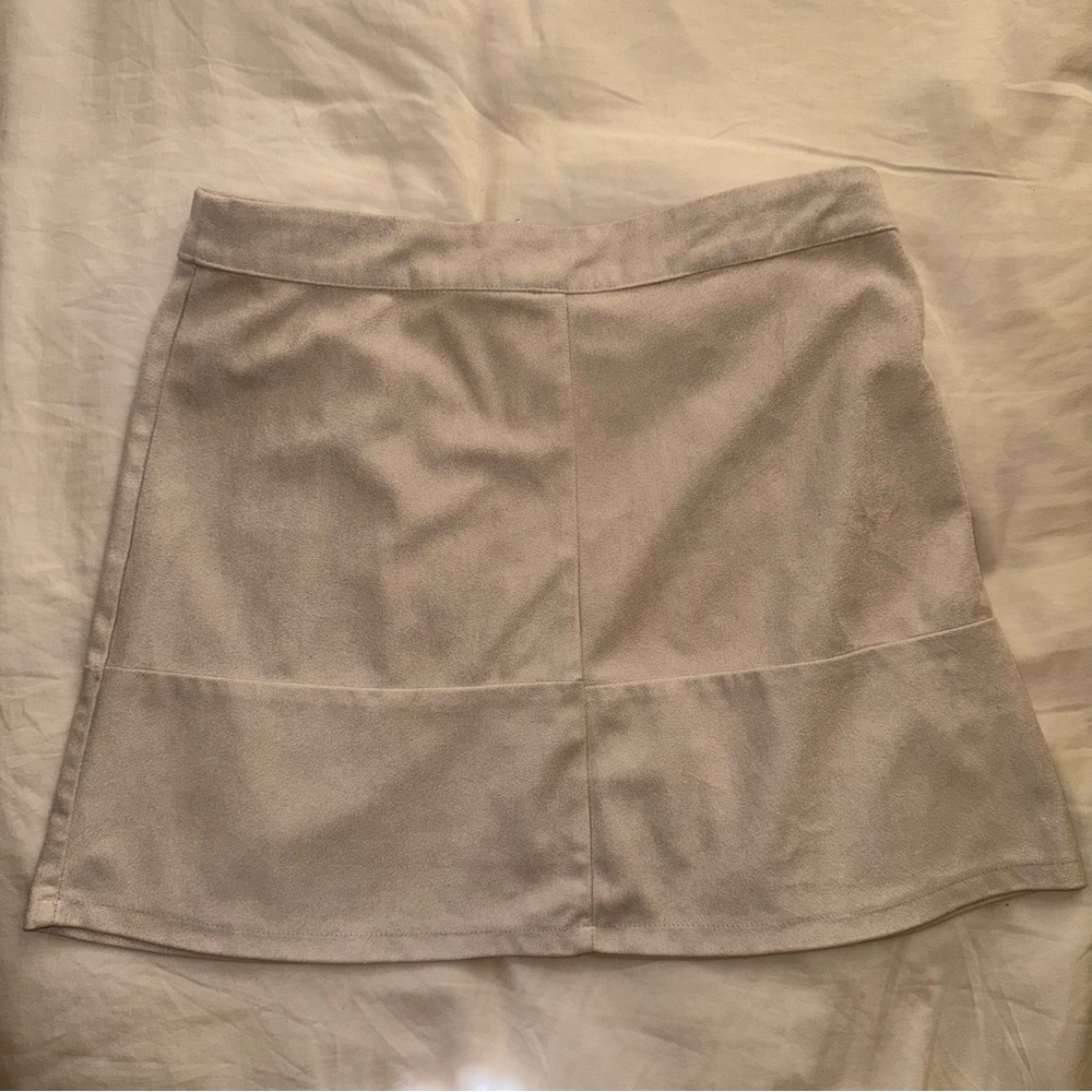 Lulus Cream Faux Suede Mini Skirt